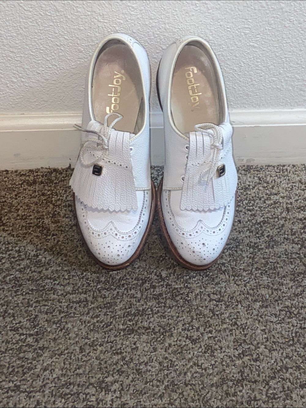 FootJoy White Pebbled Leather Golf Shoe Style 90142 Size 6.5B - 64606D 8 USA